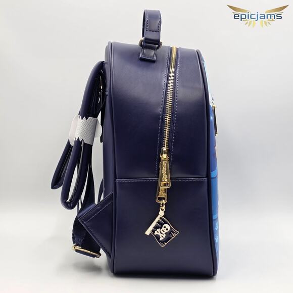 Loungefly Disney Peter Pan Jolly Roger Tinker Bell Blue Mini Backpack Bag New - Picture 4 of 6